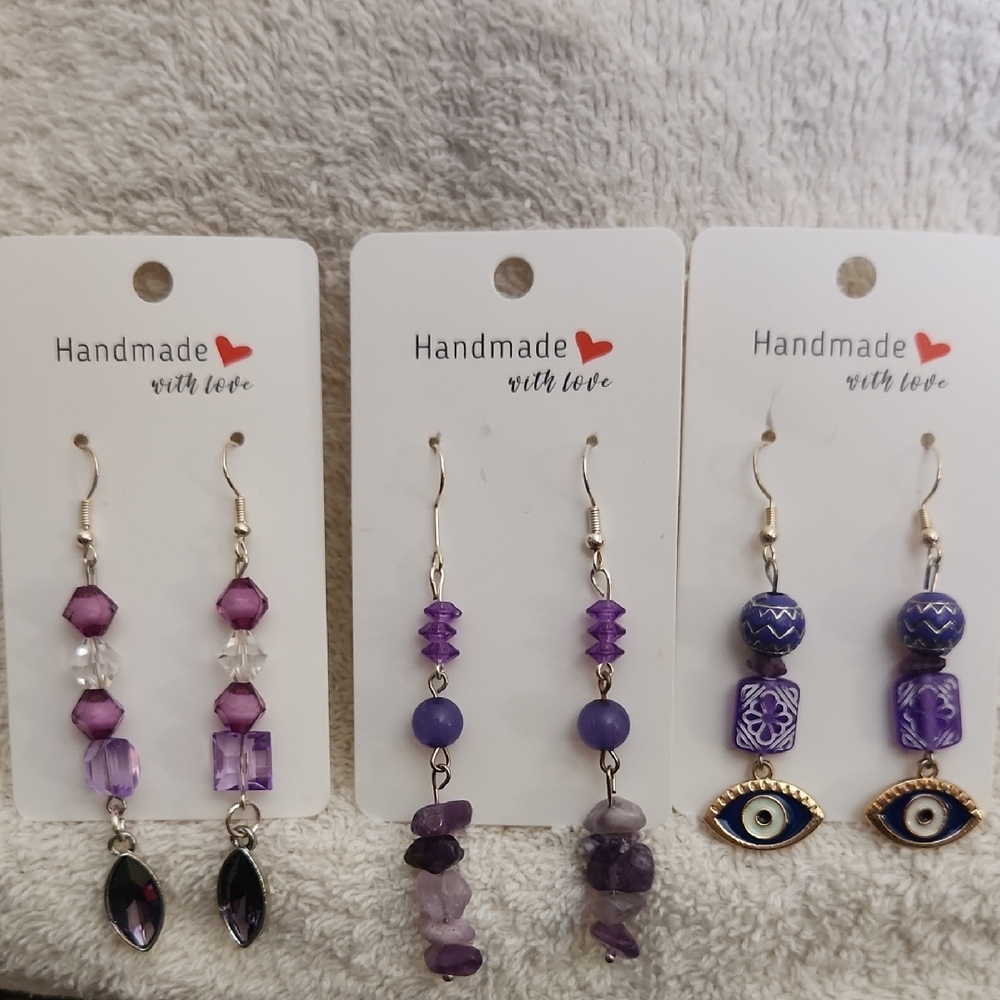 Purple Earrings Set